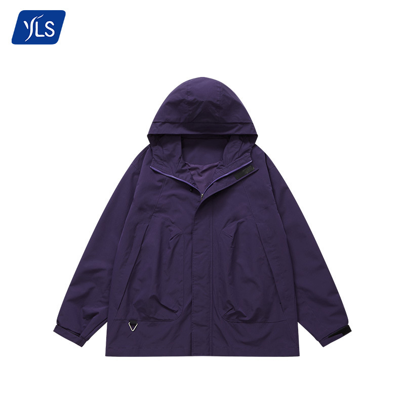 YLS Men's Custom Logo Design Streetwear Polyester Softshell Waterproof Outdoor Sports Running Windbreaker Rain Jacket For Men