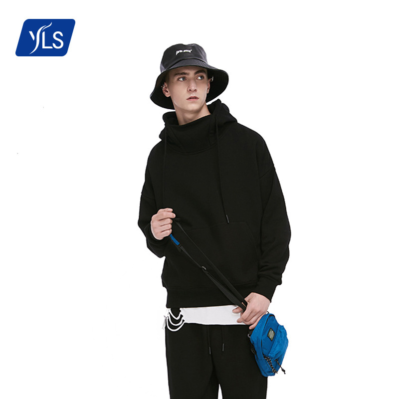 YLS Streetwear Kangaroo Pocket Hoodies For Men Custom Print Embroidery Logo 350Gsm Heavy Cotton Oversized Ninja Hoodie