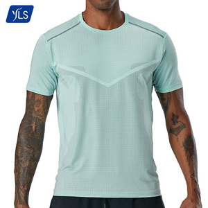 YLS Breathable Men's Compression Shirt Gym Sports Running T-Shirt Fitness Workout Bodybuilding Shirts Polyester T Shirt