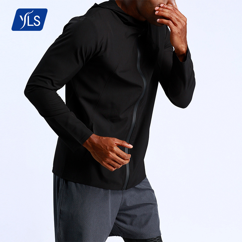 YLS New Design Athletic Wear Active Custom Logo Jogging Zip Up Men Jackets Coats Workout Clothing