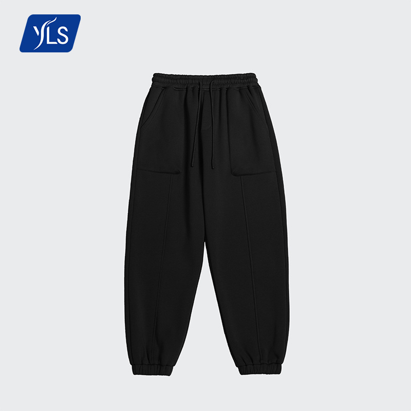 YLS Hot Sale Outdoor Comfy Men Classic Soild Color Hoodie Sweatsuit Loose Fit Soft Fleece Plain Hoodie And Sweat Pants Set