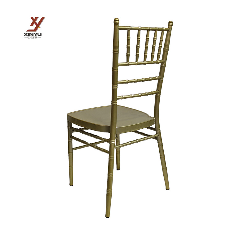 Best Selling Gold White Metal Aluminum Tiffany Chair With Pu Leather Cushion Chiavari Wedding Chair