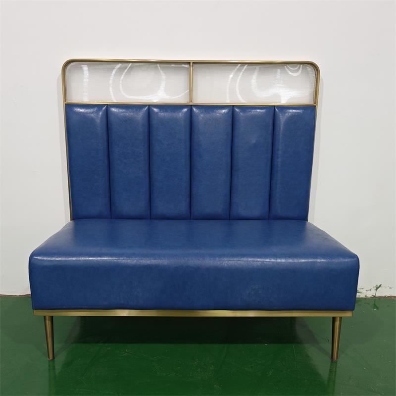 Customized Restaurant Furniture Leather Bar Booth Seating Sets Metal Frame 2 seater Booth Seat Sofa For Sale