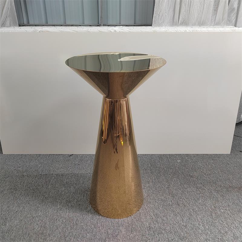 Wholesale gold stainless steel high top bar table buffet coffee cocktail table