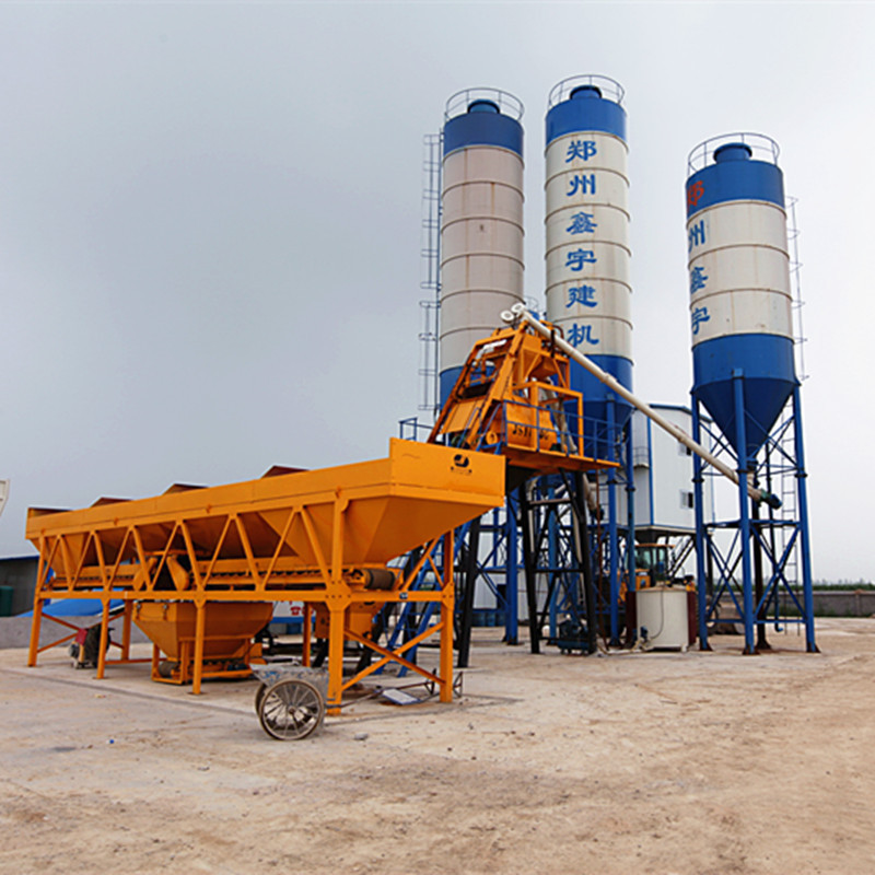 Mini One-Site 2 Silos Hzs25 Mozambique Discharge Hopper Cement Silo Concrete Batching Plant For Sale