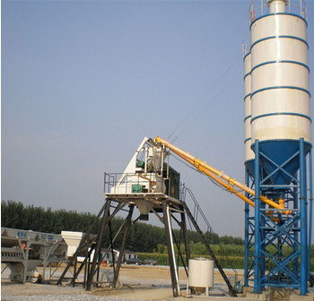 Mini One-Site 2 Silos Hzs25 Mozambique Discharge Hopper Cement Silo Concrete Batching Plant For Sale