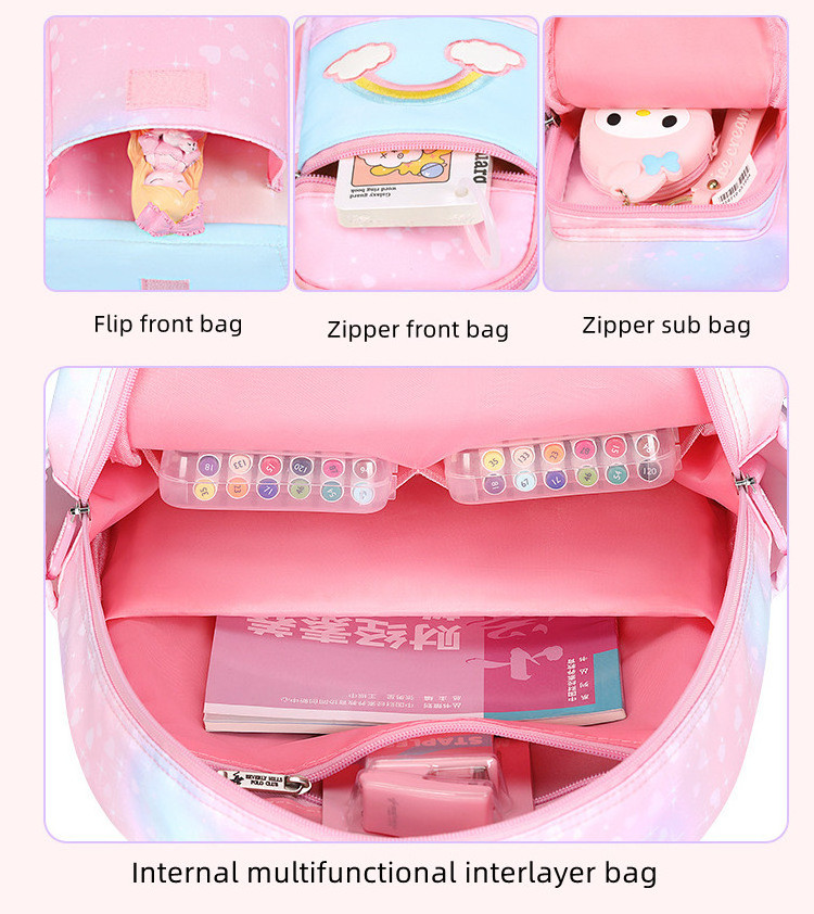 CALDIVO 2023 New Waterproof Mochila School Bag for Girl Cute Rabbit Backpack Unisex Hello Kitty Backpack 500pcs for Kids Cartoon