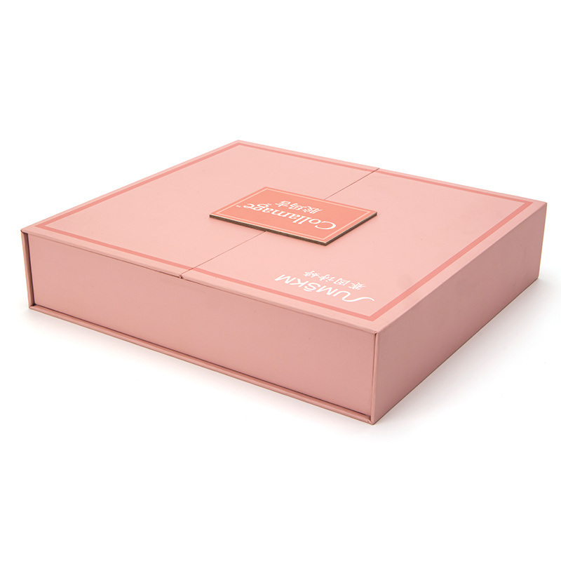 Factory customization Double door clamshell pink eyelash eyeshadow palette Essential oil Perfume gift box