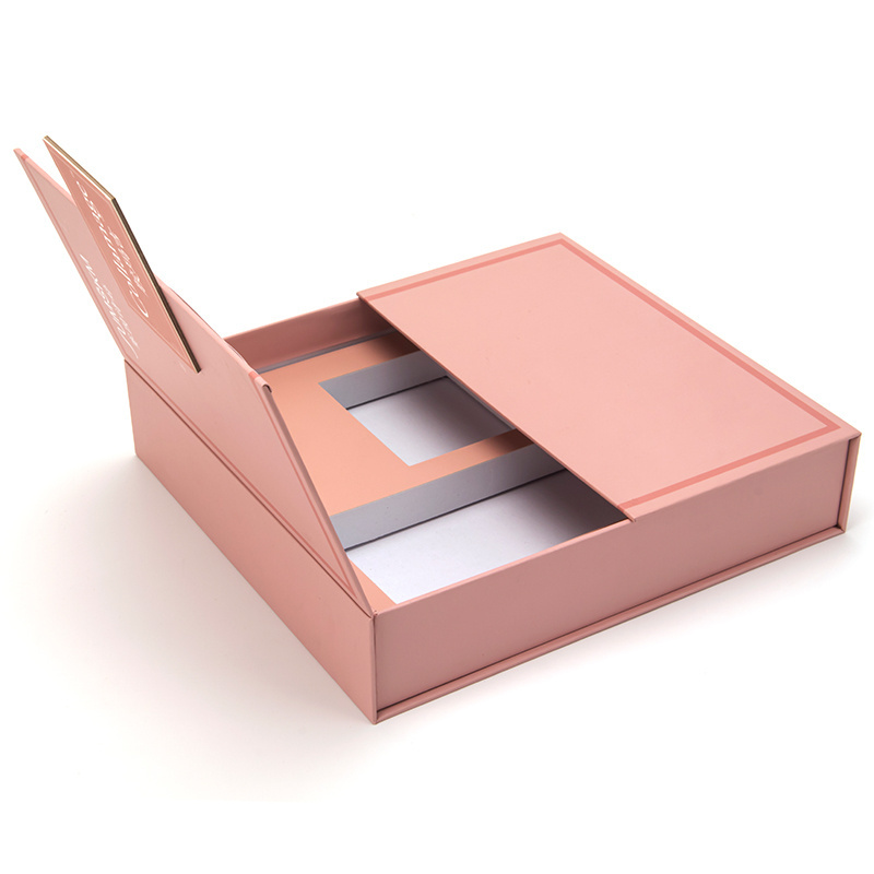 Factory customization Double door clamshell pink eyelash eyeshadow palette Essential oil Perfume gift box