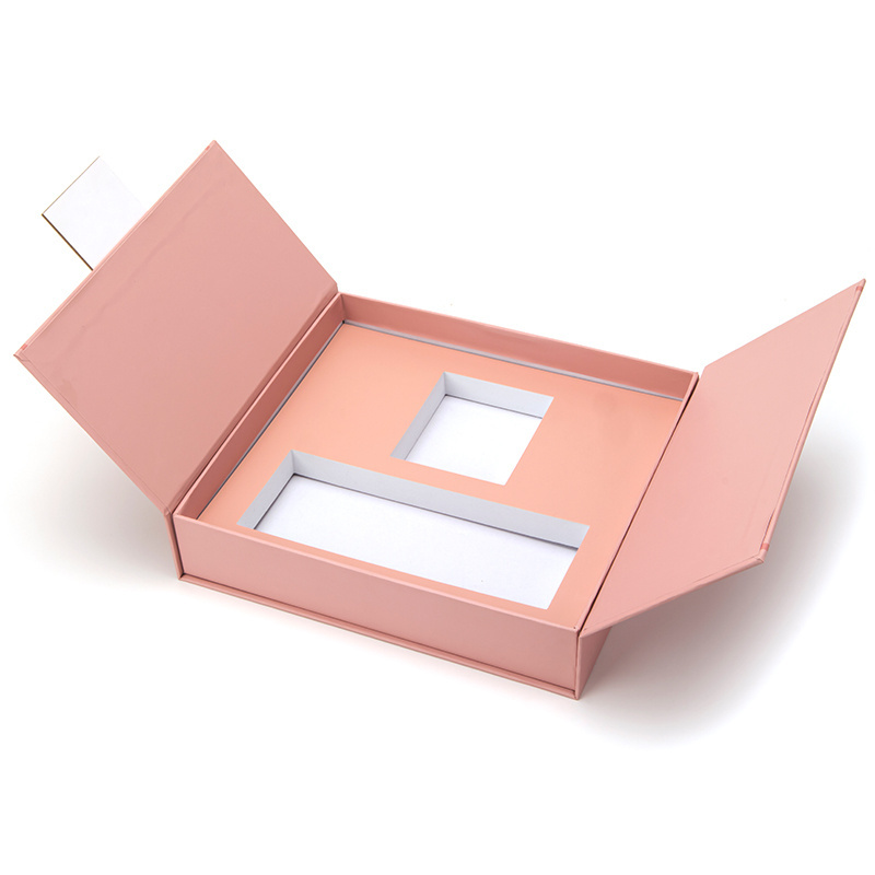 Factory customization Double door clamshell pink eyelash eyeshadow palette Essential oil Perfume gift box