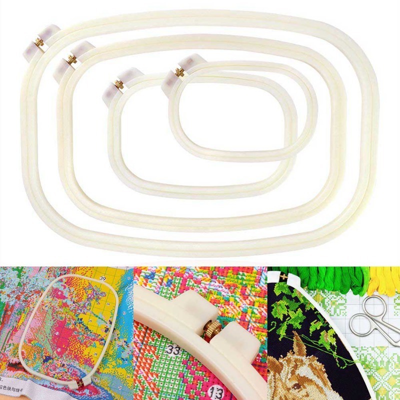 Rectangle Cross Stitch Craft Sewing Tools Handhold Square Embroidery Plastic Frame Hoop Sewing Craft Accessories DIY Tools