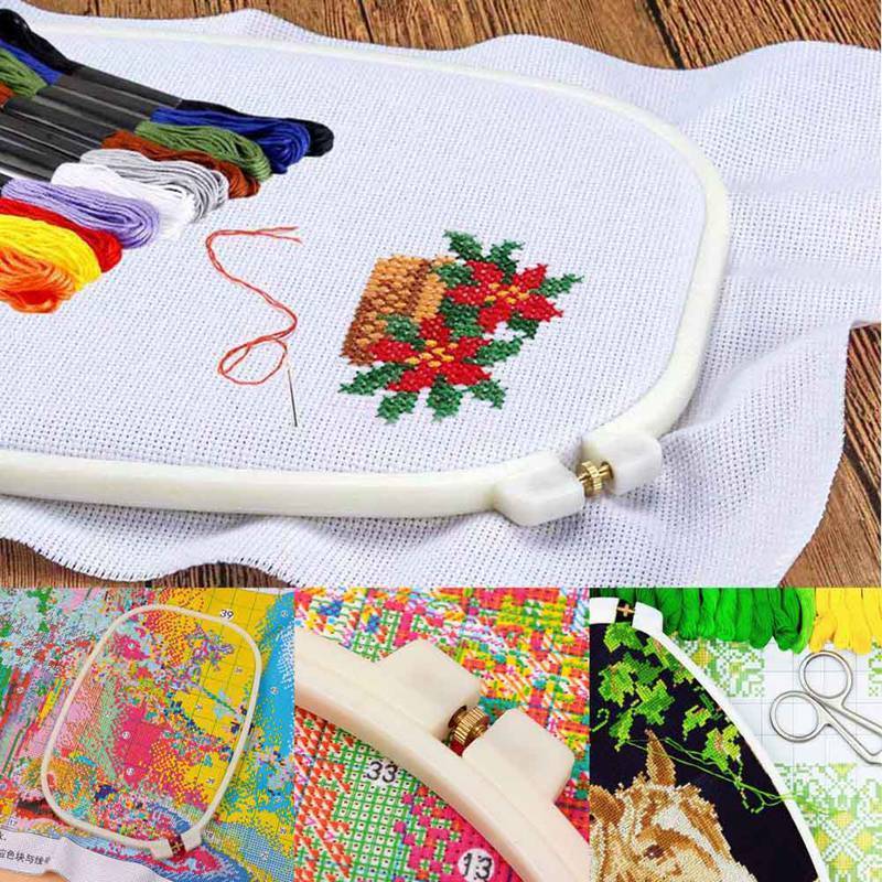 Rectangle Cross Stitch Craft Sewing Tools Handhold Square Embroidery Plastic Frame Hoop Sewing Craft Accessories DIY Tools