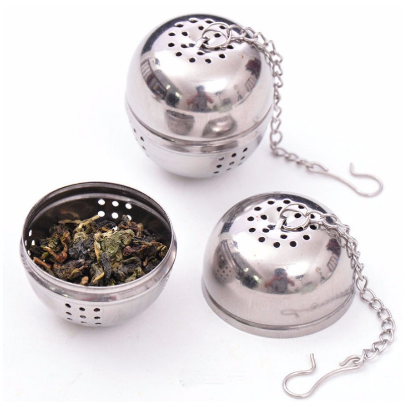 New Essential Stainless Steel Ball Tea Infuser Mesh Filter Strainer w/hook Loose Tea Leaf Spice Home Kitchen Accessories