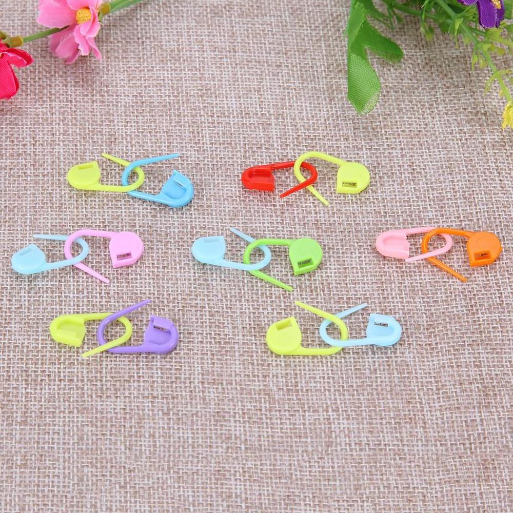 100pcs/bag Mix Color Plastic Knitting Tools Locking Stitch Markers Crochet Latch Knitting Tools Needle Clip Hook