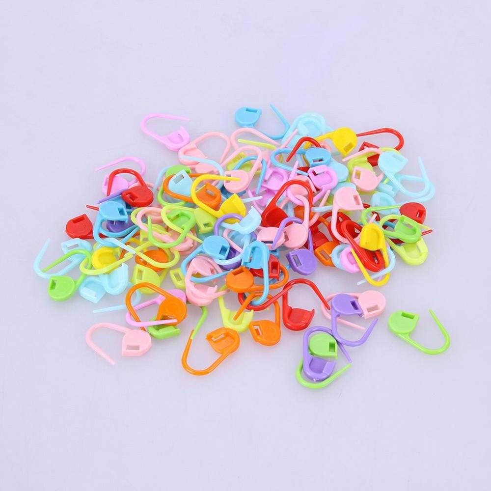 100pcs/bag Mix Color Plastic Knitting Tools Locking Stitch Markers Crochet Latch Knitting Tools Needle Clip Hook