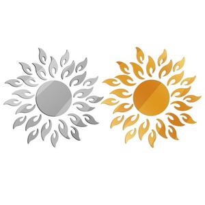 Removable 3D Sunshine Sun Flower Decorative Wall Mirror Sticker Decal Vinyl for Home Decoration DIY Mirrors Art Decor