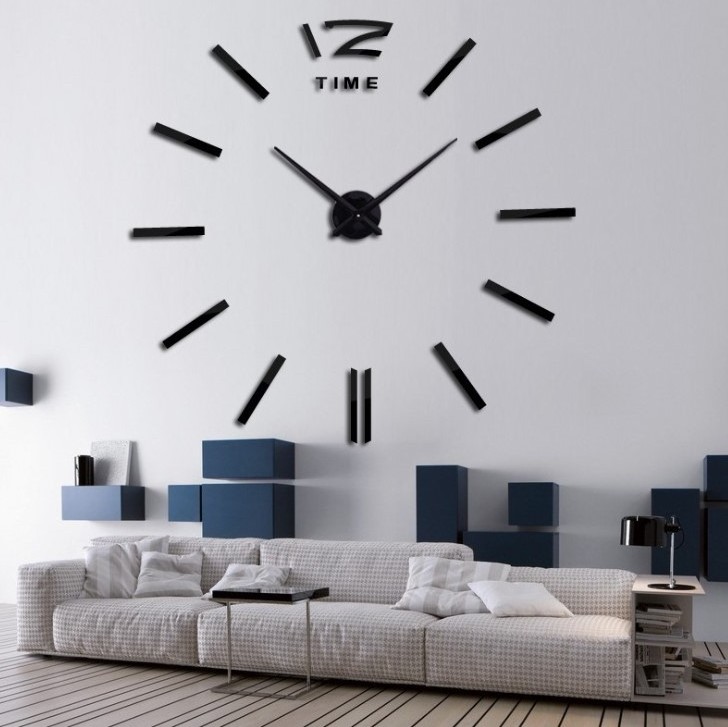 Hot sale wall clock watch clocks 3d diy acrylic mirror stickers Living Room Quartz Needle Europe horloge