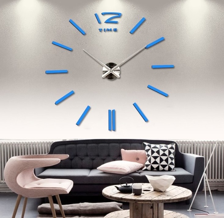 Hot sale wall clock watch clocks 3d diy acrylic mirror stickers Living Room Quartz Needle Europe horloge