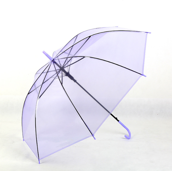 Custom logo novedades 21inch poe transparent bridal straight clear umbrella for this rain