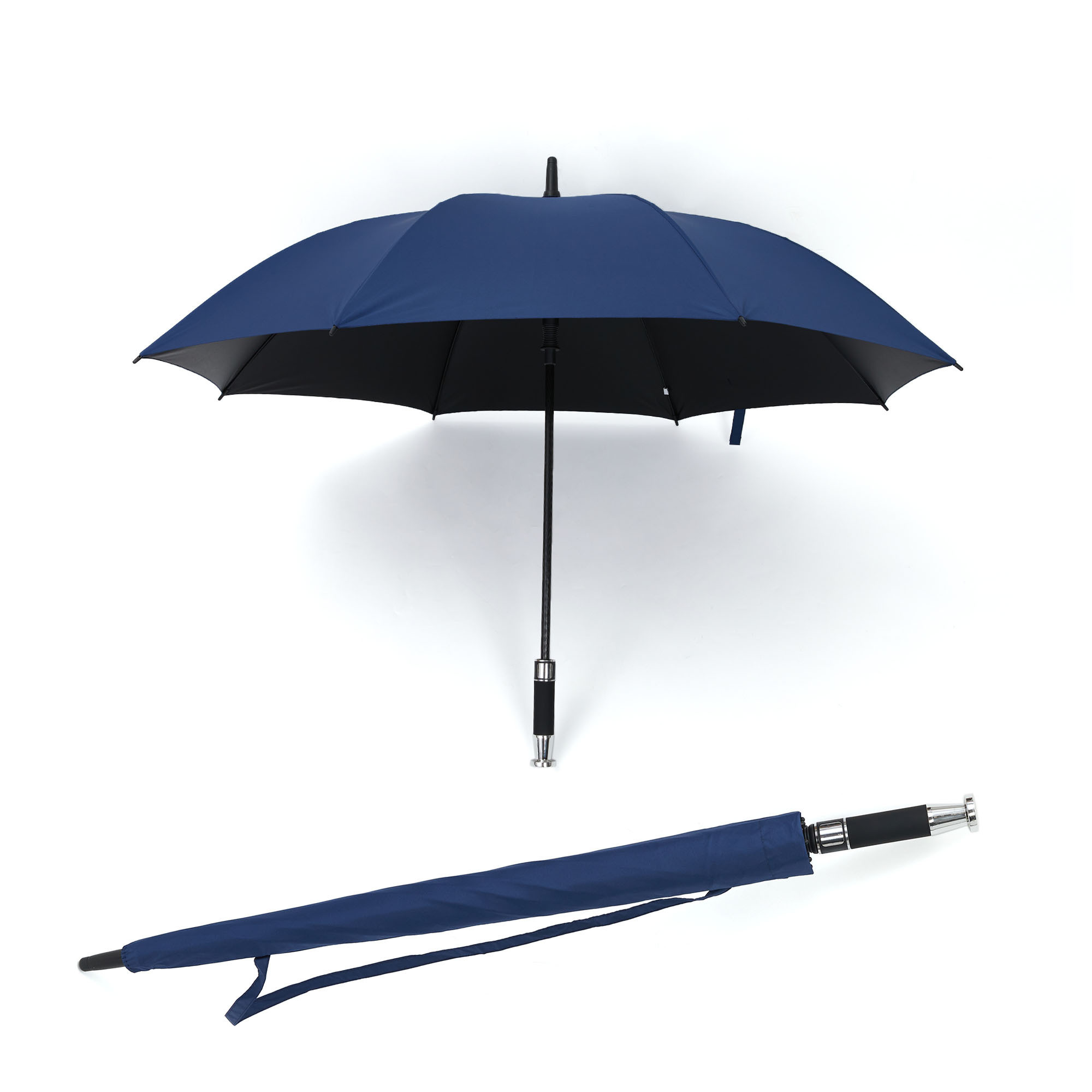 Black High Quality 27 Inch Strong Windproof Large Double-layer Pongee Golf Umbrella With Custom Logo Commercial Gift