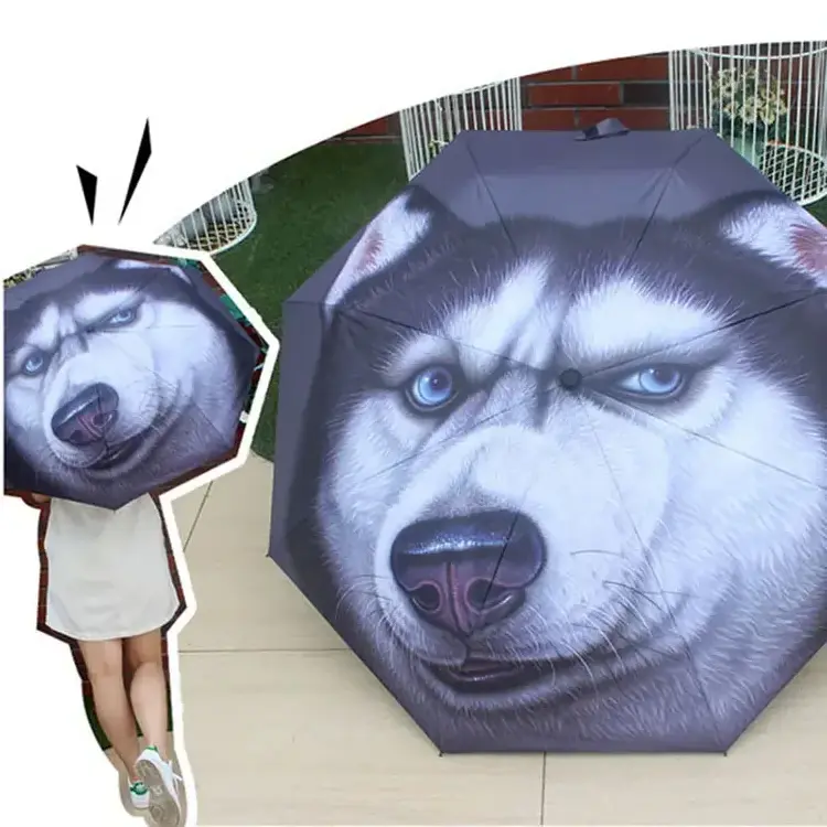 8K Fashion Digital Printing Dog Cat Pattern Umbrellas Manual Open Sunny Rainy Custom Print Umbrella For Women Parasol