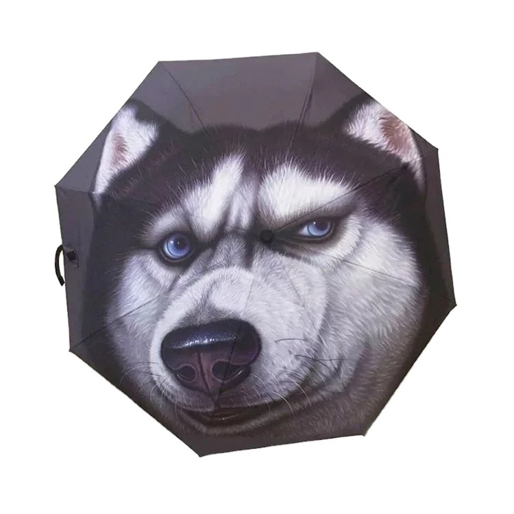 8K Fashion Digital Printing Dog Cat Pattern Umbrellas Manual Open Sunny Rainy Custom Print Umbrella For Women Parasol