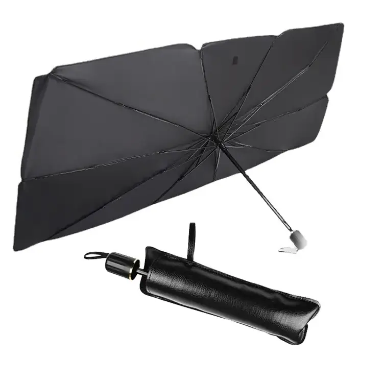 Silver Titanium Sun UV Protection Car Umbrella Sun Shade Windshield Sunshade Car Front Side Window Umbrella For Car