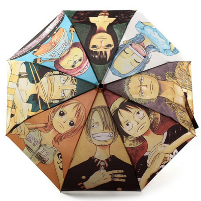 Cartoon Umbrella Thermal Transfer Print Full  Print 3 fold Anime Sun Umbrella Custom Logo Print Sunny Rain Umbrella