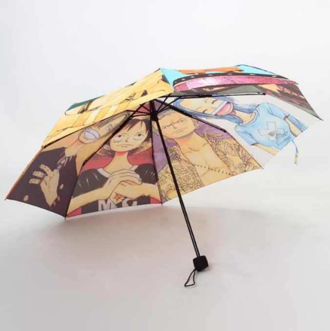 Cartoon Umbrella Thermal Transfer Print Full  Print 3 fold Anime Sun Umbrella Custom Logo Print Sunny Rain Umbrella