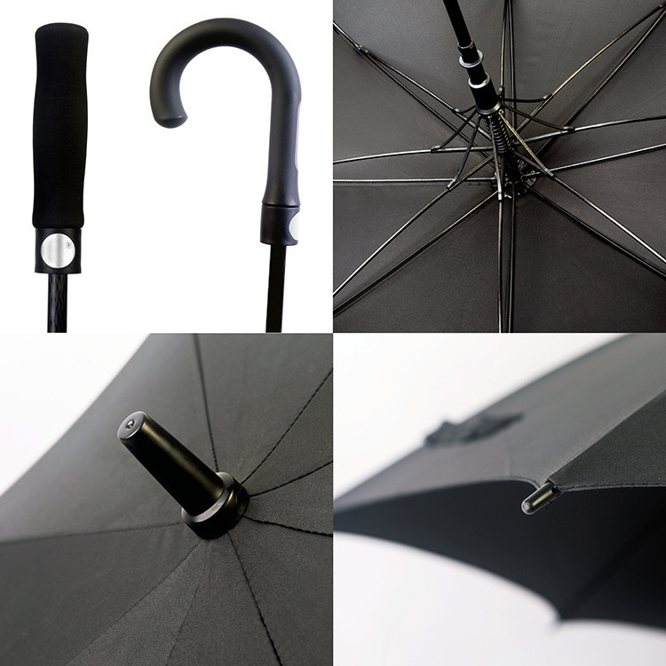 Custom Printed Promotional 27 inch Fiberglass Straight Golf Umbrella 8 Ribs Concierge Reinforced large resistant