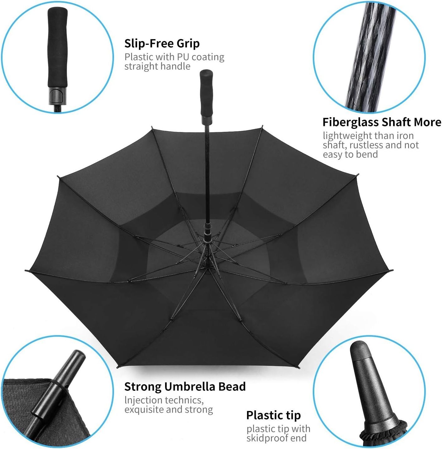 Innovative wholesale 30 inch large windproof logo prints big luxury promotional branded custom golf umbrella