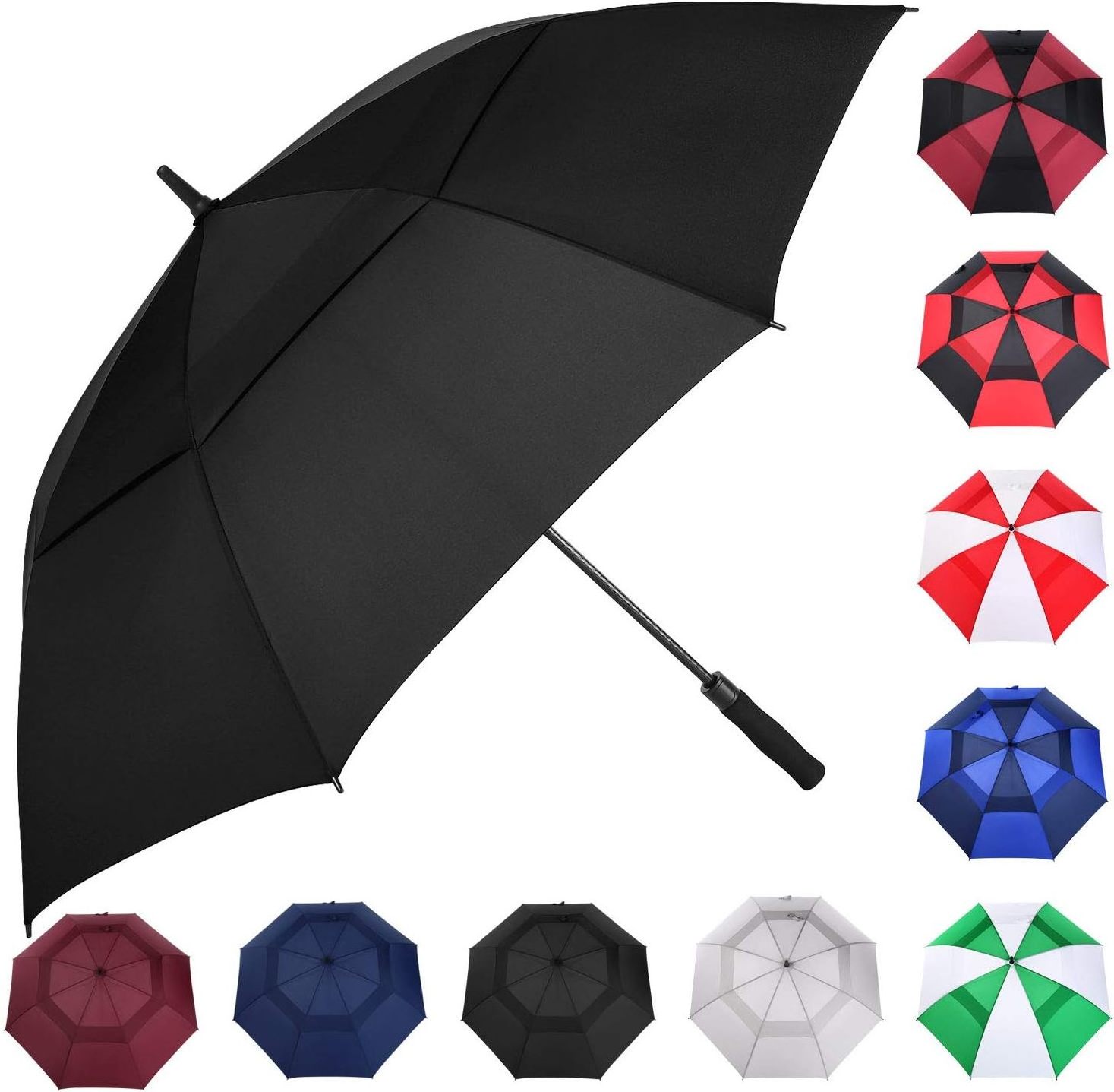 Innovative wholesale 30 inch large windproof logo prints big luxury promotional branded custom golf umbrella