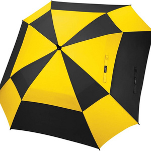 Extra Large Golf Umbrella 62 inch Vented Square Umbrella Windproof Auto Open Double Canopy Umbrella with logo