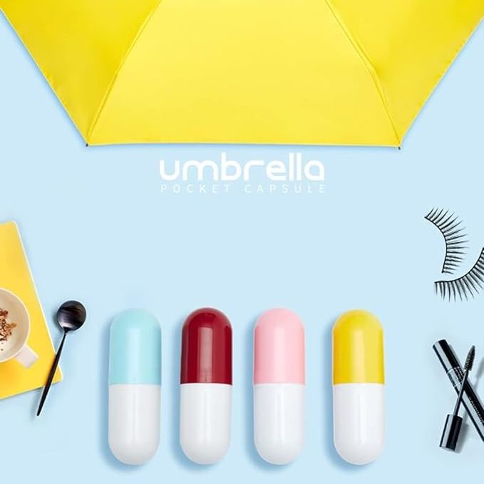 Ultra Lights and Small Mini Umbrella with Cute Capsule Case 5 Folding Compact Pocket Umbrella with logo