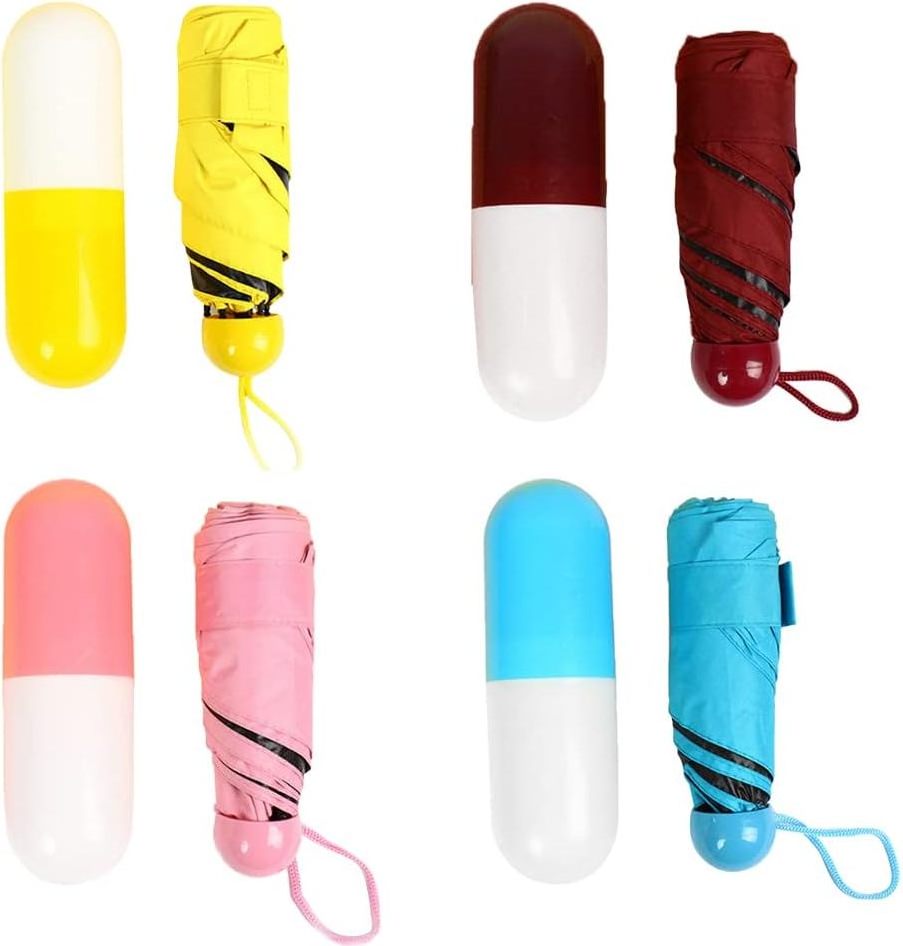 Ultra Lights and Small Mini Umbrella with Cute Capsule Case 5 Folding Compact Pocket Umbrella with logo