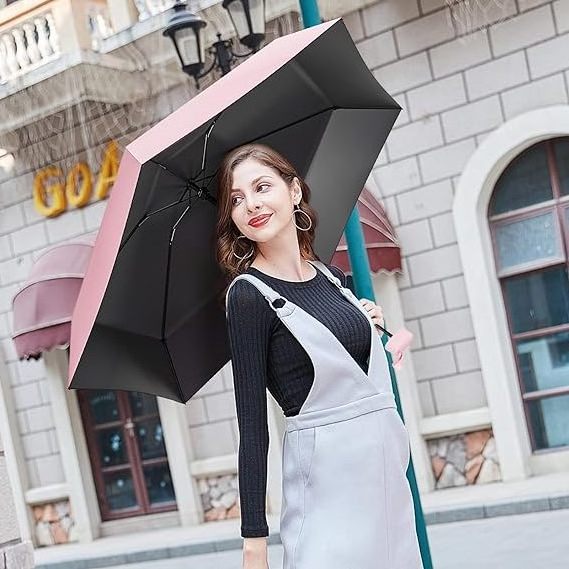 19 Inch 6k Uv Protection Capsule Pocket Portable With Custom Case 6 Folding Umbrella With Logo Print Travel Umbrella