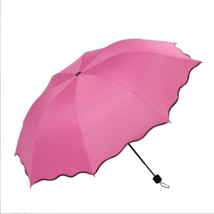 Smart Modern Design Magic Umbrella 3-Fold Anti-UV Water Bloom Portable Travel Adult Girl Umbrella Manual Control