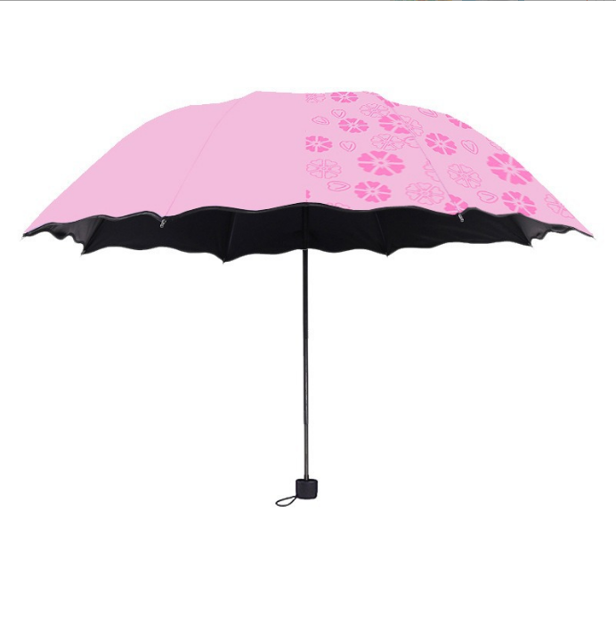 Smart Modern Design Magic Umbrella 3-Fold Anti-UV Water Bloom Portable Travel Adult Girl Umbrella Manual Control