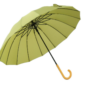 Japanese Style Retro Simple popular solid color straight umbrella fiberglass shaft wood handle man and women umbrellas