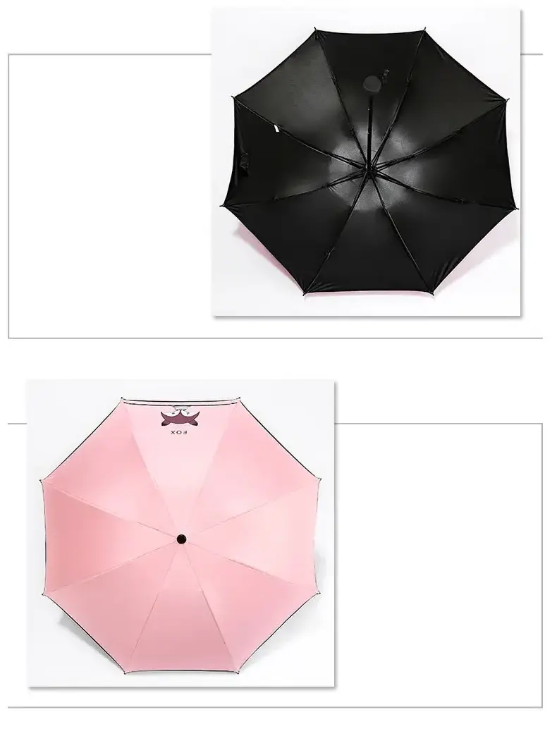  Design Cartoon Lovely Fox Pattern Folding Umbrella Anti-UV Rainproof Sun Rainy Protection Parasol Animal Kid Umbrella