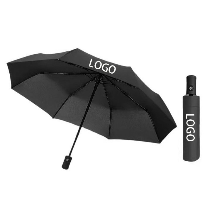 Wholesale Luxury Three-Folding 190T Pongee Fabric Rain Umbrellas Automatic with Custom Logo for Adults for Business Gifts