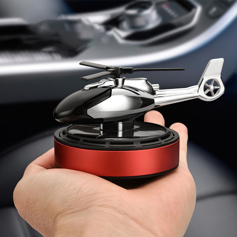 Wholesale Car Perfume Metal Solar Helicopter Car Air Freshener Airplane Auto Air Freshener Rotator