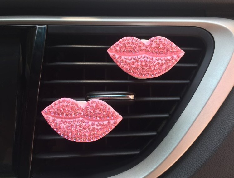 Diamond Sexy Lips Car Air Freshener Perfume Outlet Clip Air Condition Vent Smell Decoration Car Freshener For Women Girl