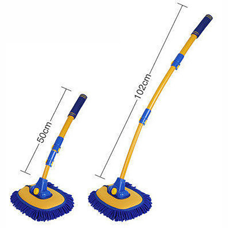 Portable Car Wash Brush Chenille Mop Cleaning Supplies Kit 360 Rotating Extendable Aluminum Alloy Rod Thickened EVA Material