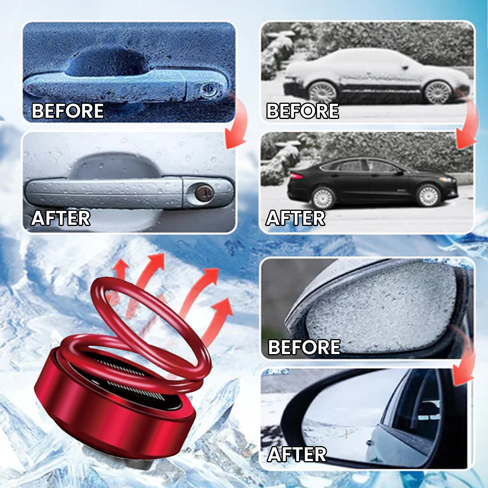 Homonth Portable Car Ice Scraper Electromagnetic Molecular Fast Heat Boost Antifreeze Healer Custom Private Label