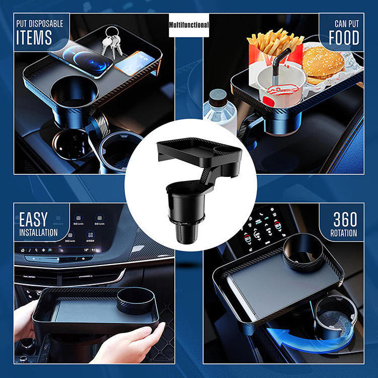 Universal 360 Degree Swivel Car Tray Table New Mobile Phone Holder SUV Truck Adjustable Interior Accessories Cell Accessory