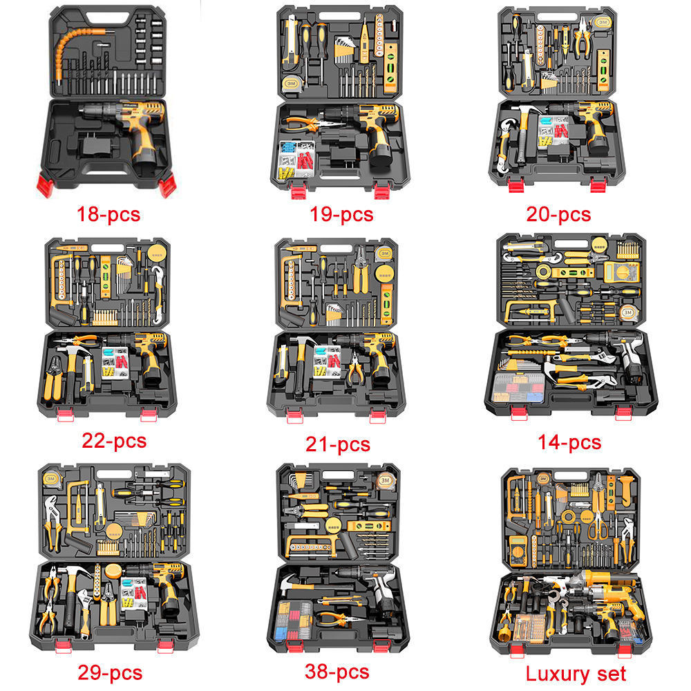 New Arrival Multifunctional Household & Vehicle Tools Craftsman Mechanic Cordless Power Drill Combo Kit Woodworking Tool Set