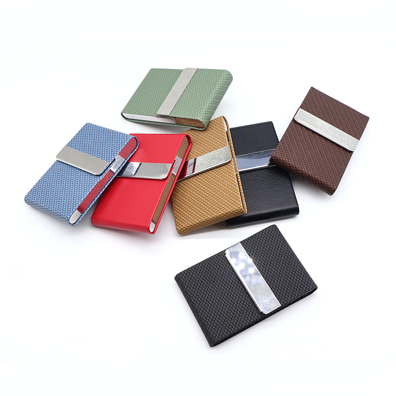 NEW Design Stock Metal Stainless Steel Mens Rfid Blocking Leather Aluminium Alloy Wallet Business Card Holder