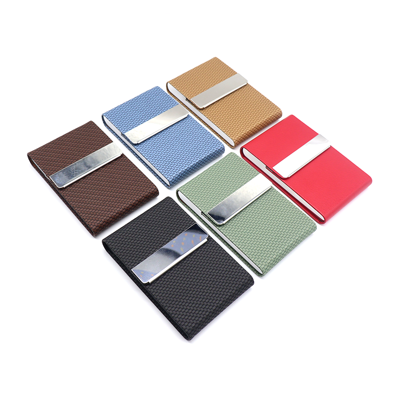 NEW Design Stock Metal Stainless Steel Mens Rfid Blocking Leather Aluminium Alloy Wallet Business Card Holder