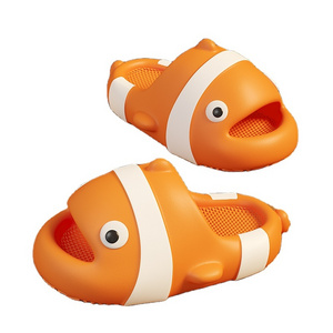 Hot selling in stock cute cartoon clownfish slippers summer household anti slip soft sole shoes thick sole EVA slippers